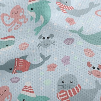 Undersea Creatures Celebrate C Athletic Mesh Flat Back