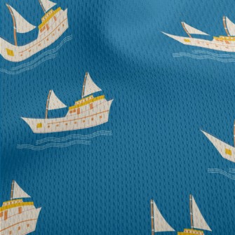 Luxury Sailing Ship Athletic Mesh Flat Back