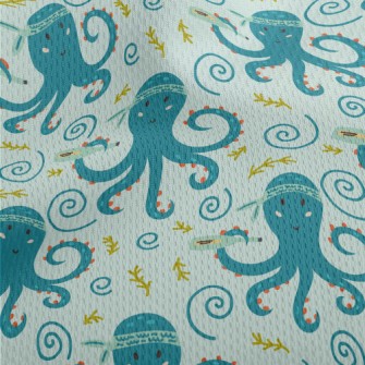 Octopus Holding A Message In A Athletic Mesh Flat Back