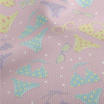 Polka Dot Bikini Sunglasses Athletic Mesh Flat Back