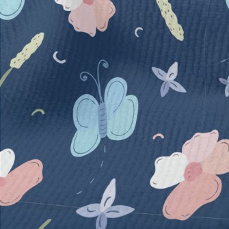 Cold Tones Butterfly Flowers Terry