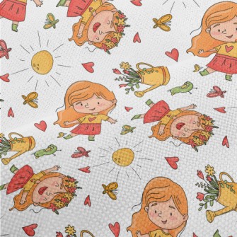 Lively And Cute Little Girl Performance Linen