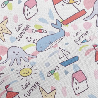 Lighthouse Whale Octopus Performance Linen