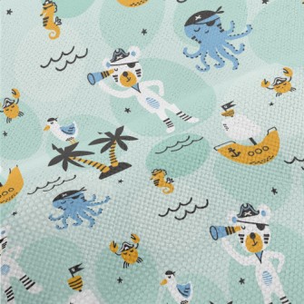 Pirate Ship Crab Octopus Performance Linen