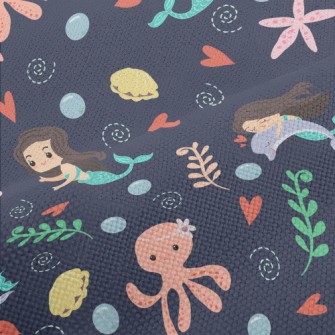 Playful Mermaid Octopus Performance Linen