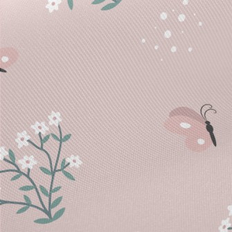 Butterflies Flying Among Flowe Twill