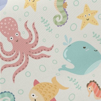 Colorful Underwater Creatures Twill