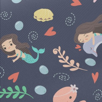 Playful Mermaid Octopus Twill