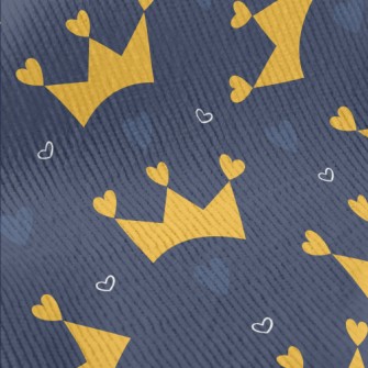 Heart Decorated Crown Standard Corduroy