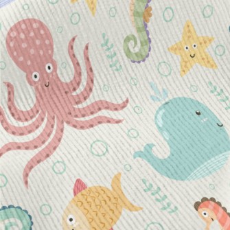 Colorful Underwater Creatures Standard Corduroy