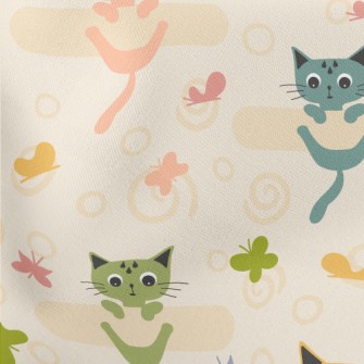 Colorful Kitten Butterfly Stretch Ponte