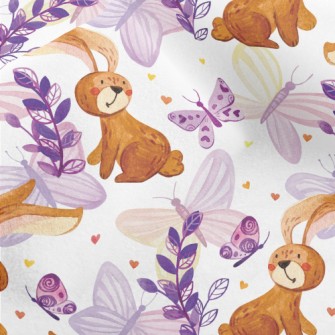 Cute Bunny Butterfly Micro Fleece