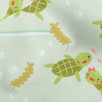 Cute Turtle Couple Micro Fleece