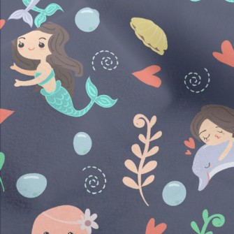 Playful Mermaid Octopus Micro Fleece