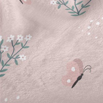 Butterflies Flying Among Flowe Minky