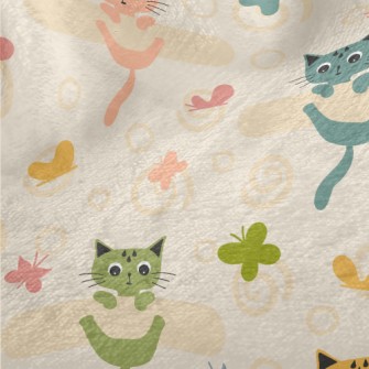 Colorful Kitten Butterfly Minky