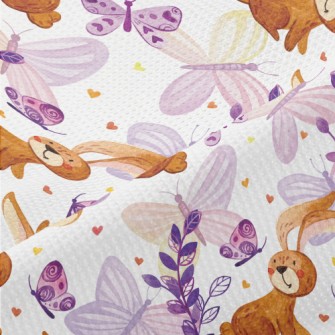 Cute Bunny Butterfly Piqué