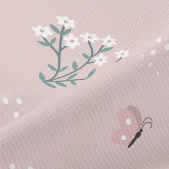 Butterflies Flying Among Flowe Piqué