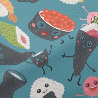 Funny Japanese Sushi Piqué