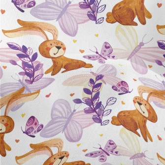 Cute Bunny Butterfly Lightweight Performance Linen