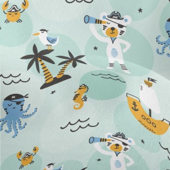 Pirate Ship Crab Octopus Lightweight Performance Linen