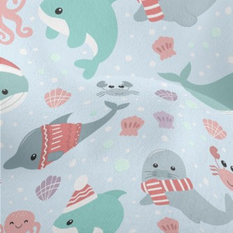 Undersea Creatures Celebrate C Lightweight Performance Linen