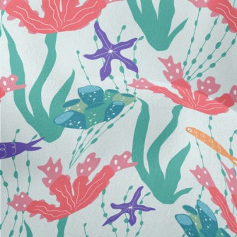 Undersea Coral Fish Lightweight Performance Linen