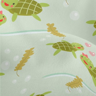 Cute Turtle Couple Lightweight Performance Linen