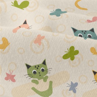Colorful Kitten Butterfly Modern Jersey
