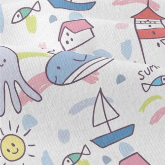 Lighthouse Whale Octopus Modern Jersey