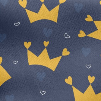 Heart Decorated Crown Jersey Backed Fleece