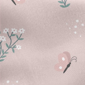 Butterflies Flying Among Flowe Jersey Backed Fleece