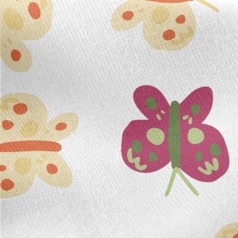 Childlike Style Butterfly Jersey Backed Fleece