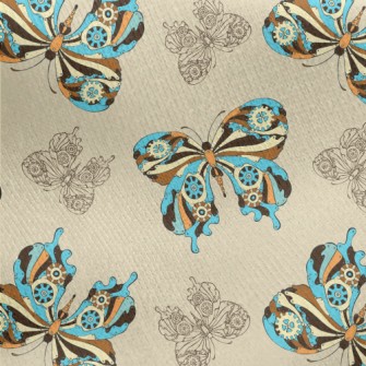 Mysterious Color Butterfly Jersey Backed Fleece