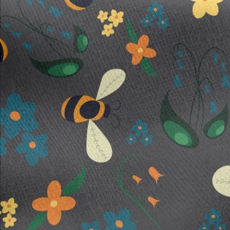 Honey Bees Jersey Backed Fleece