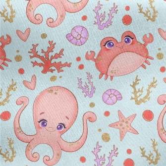 Big Eyed Crab Octopus Jersey Backed Fleece