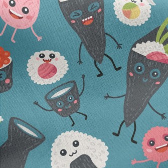 Funny Japanese Sushi Jersey Backed Fleece