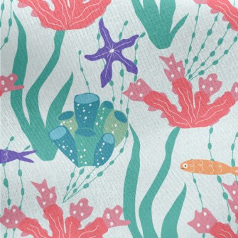 Undersea Coral Fish Jersey Backed Fleece