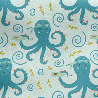 Octopus Holding A Message In A Jersey Backed Fleece
