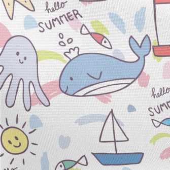 Lighthouse Whale Octopus Pongee
