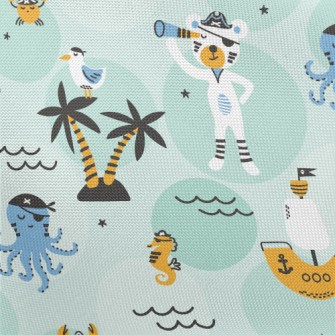 Pirate Ship Crab Octopus Pongee