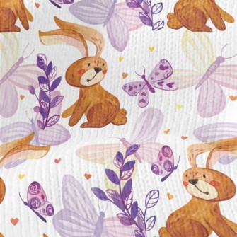 Cute Bunny Butterfly Stretch Jersey