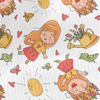Lively And Cute Little Girl Stretch Jersey