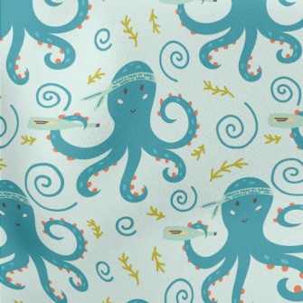 Octopus Holding A Message In A Lightweight Cotton Poplin