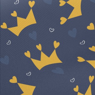 Heart Decorated Crown Midweight Cotton Poplin