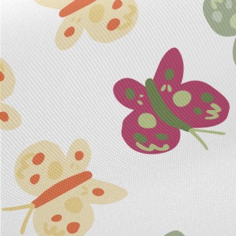 Childlike Style Butterfly Midweight Cotton Poplin