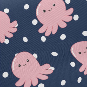 Super Cute Little Octopus Midweight Cotton Poplin