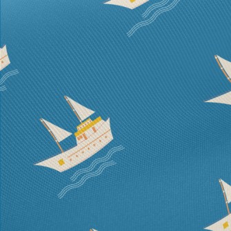 Luxury Sailing Ship Midweight Cotton Poplin