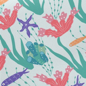 Undersea Coral Fish Midweight Cotton Poplin