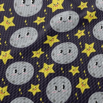 Blushing Moon And Stars Birdseye Piqué
